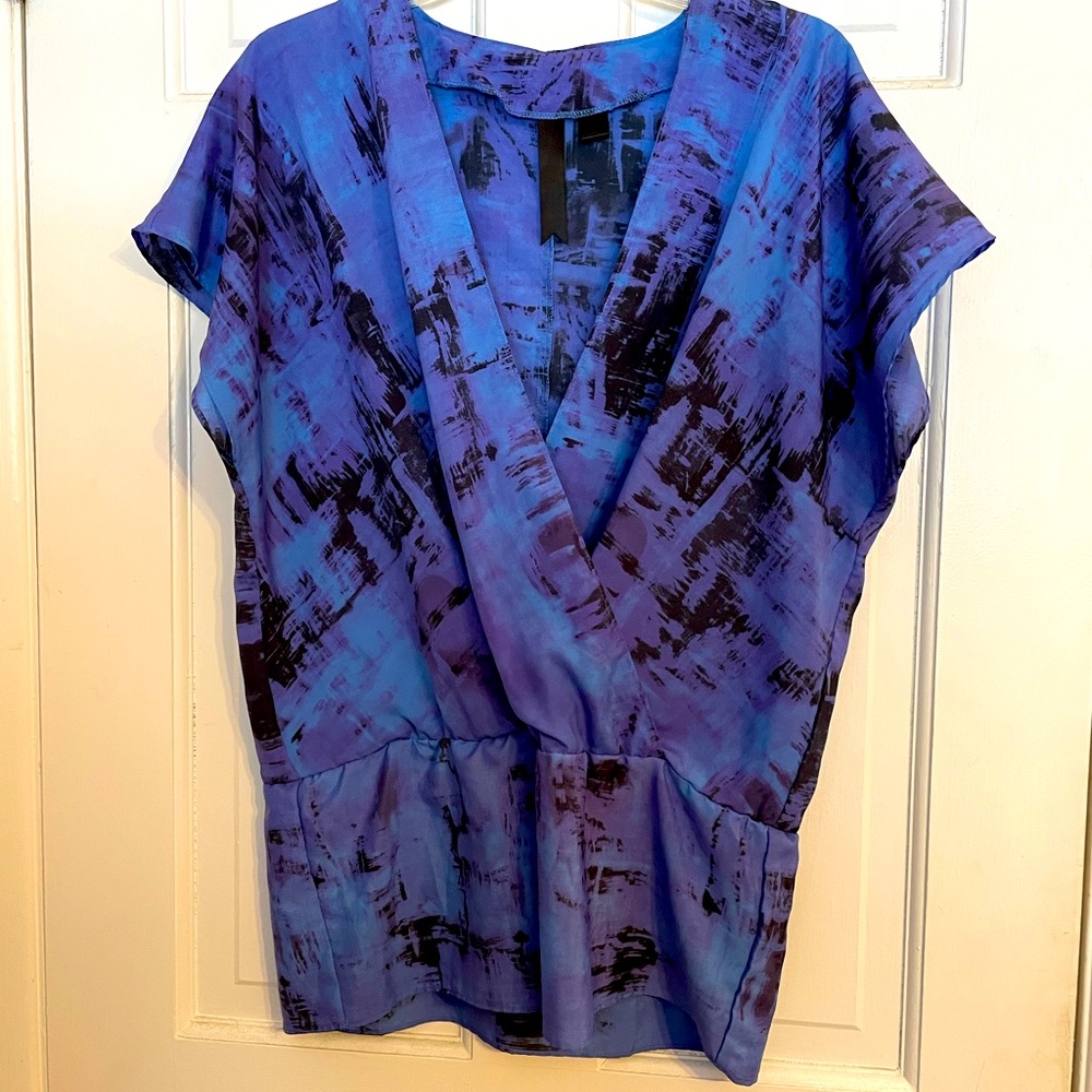 Blue and black blouse